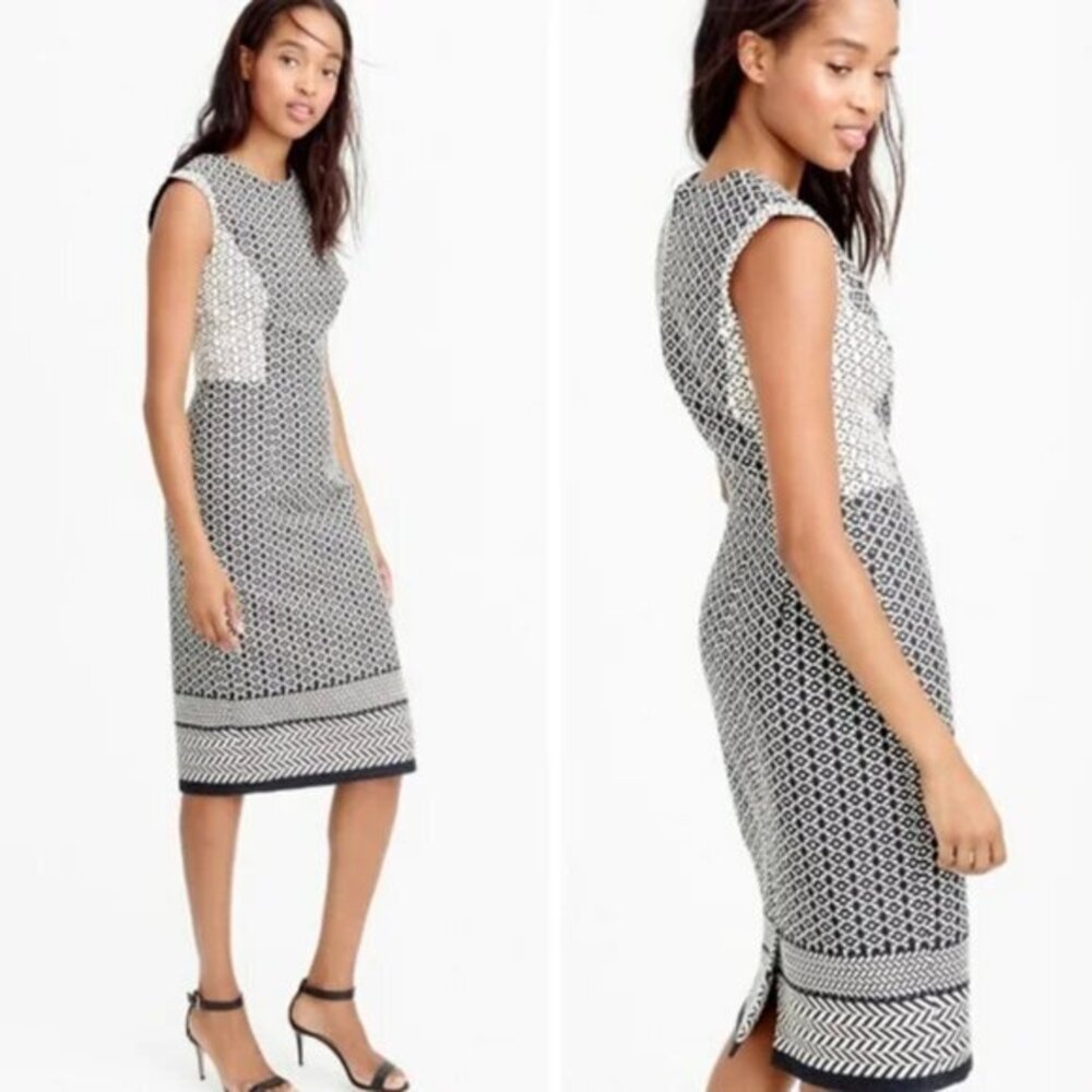 J. Crew Black and White Patterned Dress